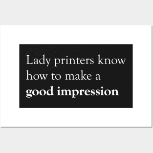 Lady Printers White Text Posters and Art